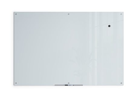 U Brands Frameless Glass Magnetic Dry Erase Board, White, 70  x 47  Discount