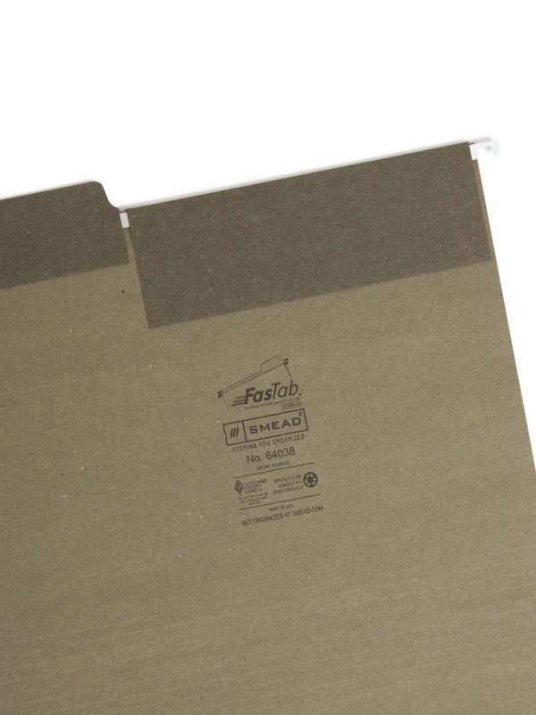 100% Recycled FasTab® Hanging File Folders, Bilingual Packaging Sale