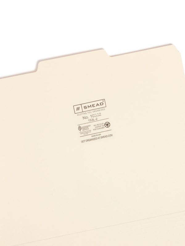 Standard File Folders, 1 3-Cut Center Tab For Sale