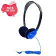 HamiltonBuhl Personal On-Ear Stereo Headphone, BLUE - 200 Pack For Cheap