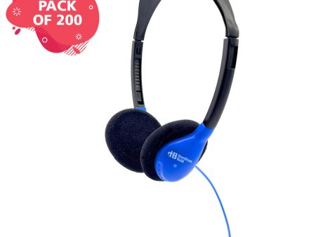 HamiltonBuhl Personal On-Ear Stereo Headphone, BLUE - 200 Pack For Cheap