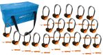 HamiltonBuhl Lab Pack, 24 Personal Headphones in Orange (HA2-ORG) in a Carry Case For Cheap