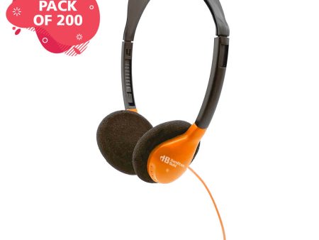 HamiltonBuhl Personal On-Ear Stereo Headphone, ORANGE - 200 Pack Online now