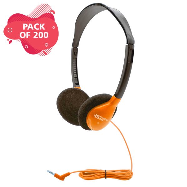 HamiltonBuhl Personal On-Ear Stereo Headphone, ORANGE - 200 Pack Online now