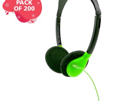 HamiltonBuhl Personal On-Ear Stereo Headphone, GREEN - 200 Pack Discount