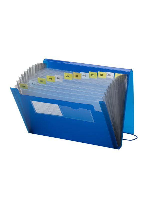 Poly Expanding Files with Flap, 12 Pockets For Sale