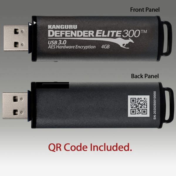 Kanguru Defender Elite300™ FIPS 140-2 Certified, Secure, SuperSpeed USB 3.0, Hardware Encrypted Flash Drive on Sale