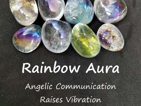 Rainbow Aura Tumbled Stones on Sale