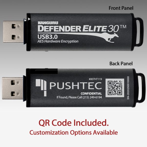 Kanguru Defender Elite30™ USB 3.0 Hardware Encrypted Flash Drive with Physical Write Protect Switch Cheap