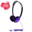 HamiltonBuhl Personal On-Ear Stereo Headphone, PURPLE - 200 Pack Cheap