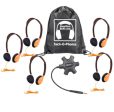 Galaxy™ Econo-Line of Sack-O-Phones with 5 Orange Personal-Sized Headphones (HA2-ORG), Starfish Jackbox and Carry Bag Online