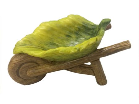 Fairy Garden Mini Leaf Wheelbarrow on Sale