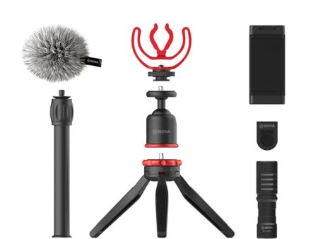 BOYA vlogger kit plus （BY-T1 BY-C12 BY-MM1+) - Black Cheap