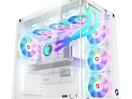 GameOn Emperor Midnight III Series Mid Tower Gaming Case - USB   White Hot on Sale