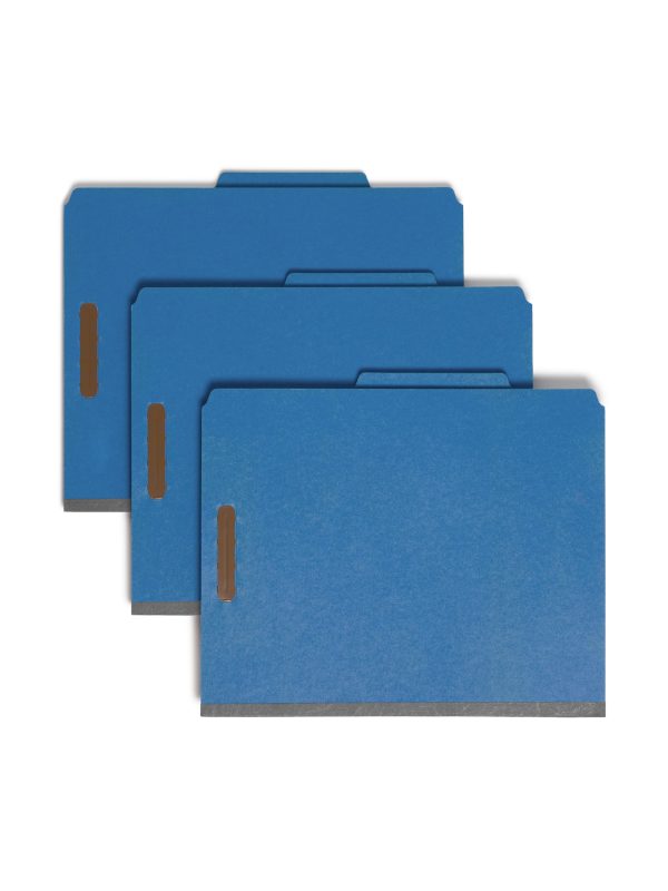 100% Recycled Value Pressboard Classification Folders, 2 Dividers, 2 inch Expansion, 2 5-Cut Tab, 2 Fasteners Supply