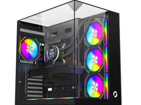 GAMEON VaIkyriei Series 3 Side Glass Mid Tower Gaming Case - Black Online Hot Sale