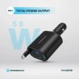 Powerology Type-C Retractable Car Charger - 70W   Black Discount