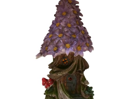 Solar Fairy Flower House 34cm – Purple Hot on Sale