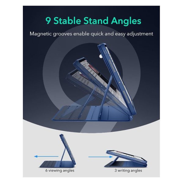 ESR Shift Magnetic Case - Apple iPad Pro 11  2024   Blue + Uniq Optix Matte Glass Screen Protector - Apple iPad Pro 11 (2024) - Bundle Offer Online Sale