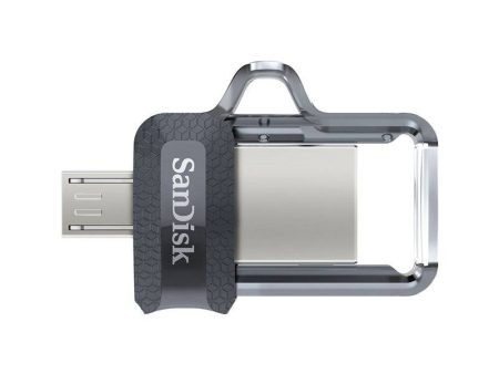 SanDisk Ultra Dual Drive m3.0 - 256GB   Up to 130 MB s   USB 3.0   Micro-USB   Black and Silver on Sale