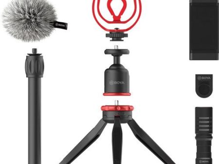 BOYA vlogger kit（BY-T1 BY-C12 BY-MM1) - Black For Discount