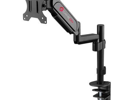 GameOn Pole-Mounted Gas Spring Single Monitor Arm - Black Online now