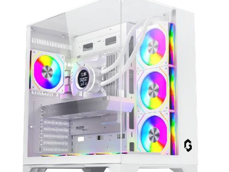 GAMEON VaIkyriei Series 3 Side Glass Mid Tower Gaming Case - White Sale