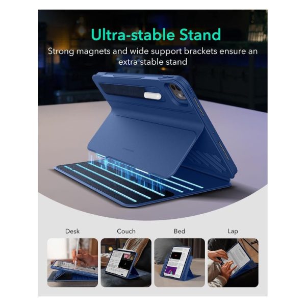 ESR Shift Magnetic Case - Apple iPad Pro 11  2024   Blue + Uniq Optix Matte Glass Screen Protector - Apple iPad Pro 11 (2024) - Bundle Offer Online Sale