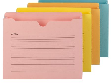 Notes File Jackets, 2 Inch Expansion, Reinforced Straight-Cut Tab For Sale