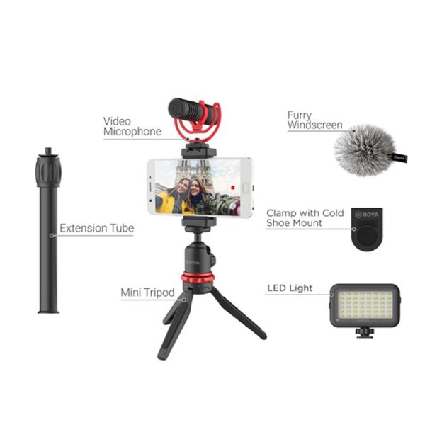 BOYA vlogger kit plus （BY-T1 BY-C12 BY-MM1+) - Black Cheap