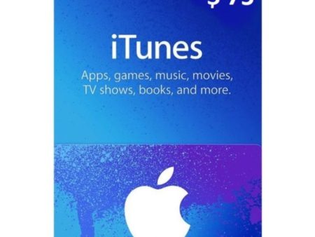 iTunes Gift Card $75 (US) Digital Card Online